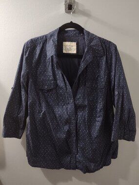 Sonoma Life + Style XL 100% Cotton Short-Sleeve Button Up Women's Shirt